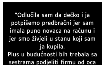 “Odlučila sam da dečko i ja potpišemo predbračni…”