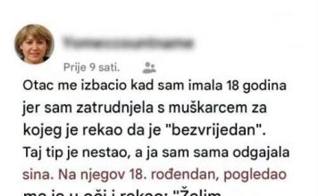 Otac ju je izbacio iz kuće kada je ostala trudna, a 18 godina kasnije unuk mu je pokucao na vrata