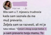 U sedmom mjesecu trudnoće saznala sam da me muž prevario….