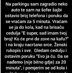Na parkingu sam zagradio neko auto…”
