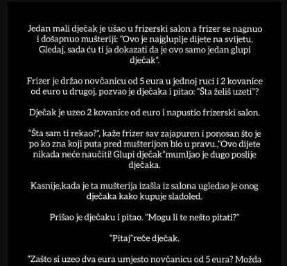 Priča: Dječak i frizer