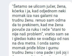 “Šetamo se ulicom jučer, žena, kćerka i ja”