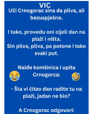 Uči Crnogorac sina da pliva…