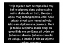“Prije mjesec sam se zaposlila”