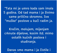 “Tata mi je umro kada sam imala 5 godina…”