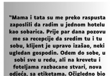 “Mama i tata su me preko raspusta zaposlili da radim u jednom hotelu…”
