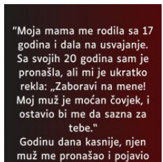 “Moja mama me rodila sa 17 godina…”