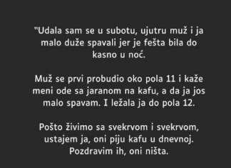 “Udala sam se u subotu …”