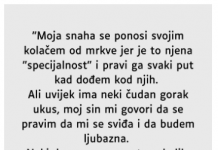 “Moja snaha se ponosi svojim kolačem od mrkve…”