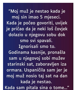 “Moj muž je nestao kada je moj sin imao 5 mjeseci…”