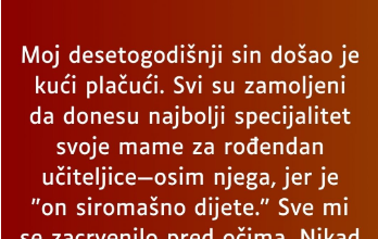 Moj desetogodišnji sin došao je kući plačući…”