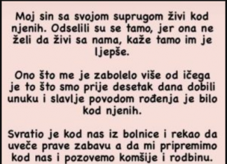 “Moj sin sa svojom suprugom živi kod njenih…”