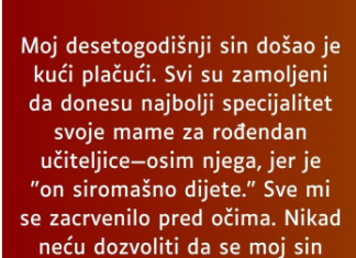 Moj desetogodišnji sin došao je kući plačući…”