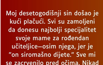 Moj desetogodišnji sin došao je kući plačući…”