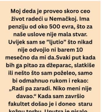 „Mislio sam da je deda škrt – a onda sam shvatio da me voli više nego iko.“
