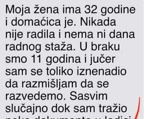 “Moja žena ima 32 godine i domaćica je”