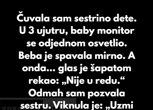 “Čuvala sam sestrino dete. U 3 ujutru, baby monitor se odjednom upalio…”