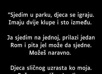 “Sjedim u parku, djeca se igraju. Imaju dvije klupe i sto između”