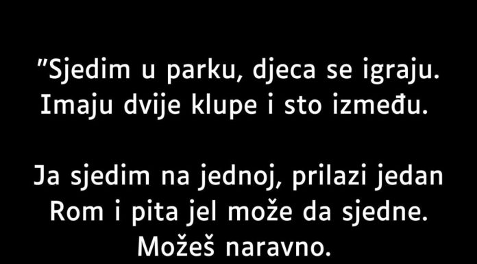 “Sjedim u parku, djeca se igraju. Imaju dvije klupe i sto između”