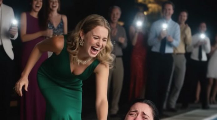 Njena jednostavna crna uniforma oštro se…