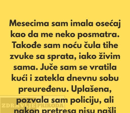„Poslednjih nekoliko meseci imala sam osećaj kao da me neko posmatra.”