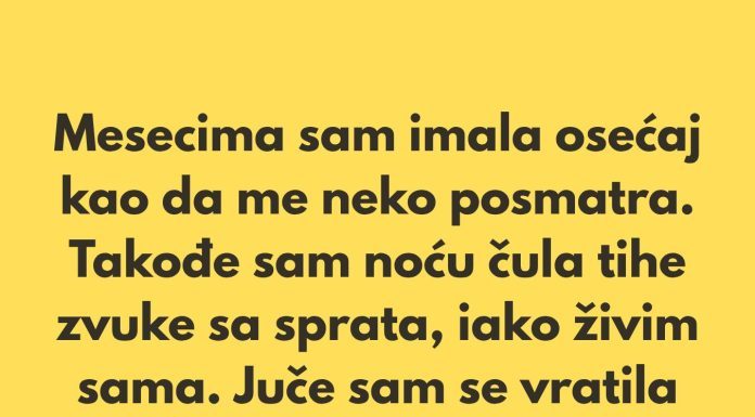 „Poslednjih nekoliko meseci imala sam osećaj kao da me neko posmatra.”