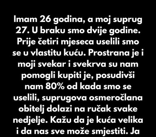 Odbijam svaki nedjeljni ručak kuhati za suprugovu obitelj, pa sam smislila savršenu zamku.