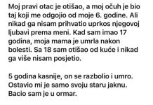 Moj pravi otac je otišao, a moj očuh je bio taj koji me odgojio od moje 6. godine…