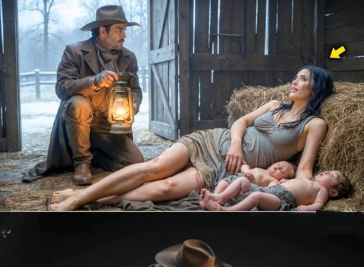 Usamljeni kauboj je čuo buku u štali. Kada je prišao, ugledao je mladu ženu sa dvoje novorođenčadi.