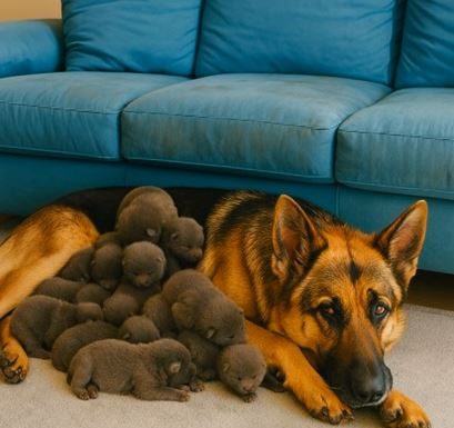 Muškarac je na putu pronašao trudnu nemačku ovčarku; kada je pas oštenio, veterinar je iznenađeno otkrio ko se pojavio na svetu.
