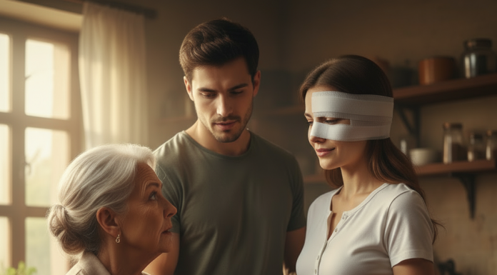 “Ne pitajte ništa, samo je prihvatite,” rekao je sin. Tajna koju je njegova žena krila ispod zavoja bila je dokaz njene ljubavi.