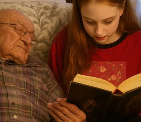 Devojčica je glasno čitala slepom dedi — i pronašla pismo sakriveno 60 godina.