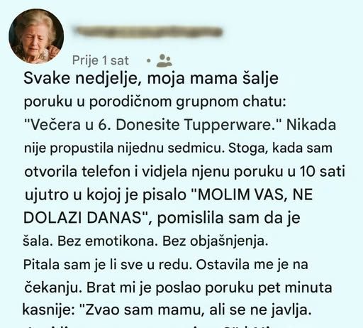 Poruka od mame zaustavila nas je u mestu — istina koja nas je čekala kod kuće slomila nas je u suzama
