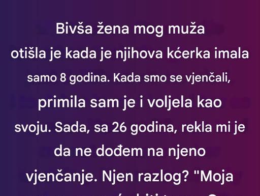 Da li sam postupila ispravno: Priča o odnosu maćehе i pastorke pred venčanje“