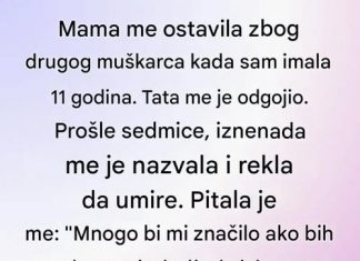 Mama me ostavila zbog drugog muškarca…