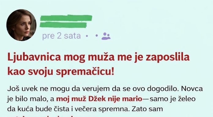 Ljubavnica mog muža me je zaposlila kao sobaricu….