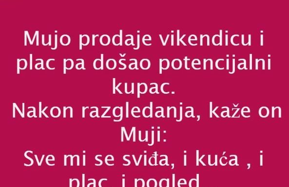 Vic dana: prodaja vikendice