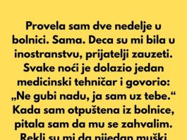 Provela sam dve nedelje u bolnici. Sama. Deca su mi bila u inostranstvu. Prijatelji zauzeti sopstvenim životima.