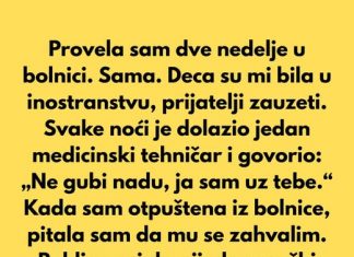 Provela sam dve nedelje u bolnici. Sama. Deca su mi bila u inostranstvu. Prijatelji zauzeti sopstvenim životima.