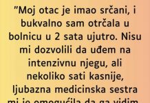 Kada je saznala ko je medicinska sestra zaledila se ….