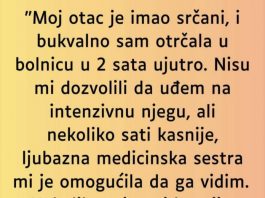 Kada je saznala ko je medicinska sestra zaledila se ….