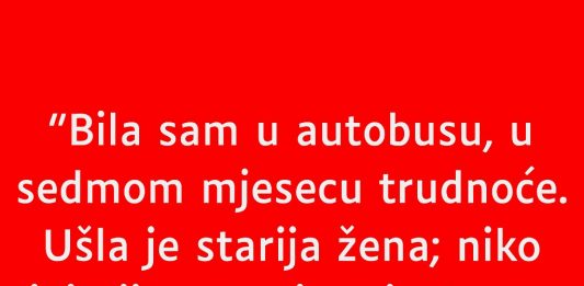 Bila sam u autobusu, u sedmom mjesecu trudnoće……