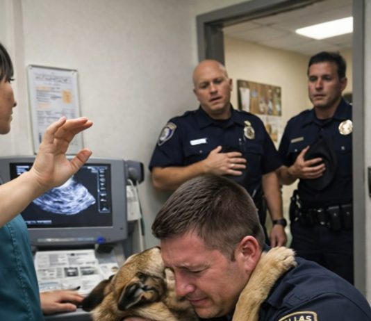 Policajac se sagnuo i zagrlio svog službenog psa dok je veterinar pripremao posljednju injekciju za nju, ali u posljednjem trenutku pas je učinio nešto zbog čega su svi u sobi ostali ukočeni od šoka😲😱
