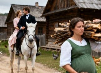 Farmer je jahao sa svojom djevojkom… i ukočio se kada je vidio svoju trudnu bivšu ženu kako nosi drva za ogrjev…