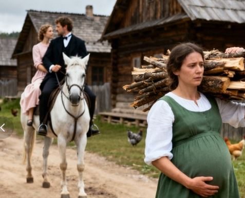 Farmer je jahao sa svojom djevojkom… i ukočio se kada je vidio svoju trudnu bivšu ženu kako nosi drva za ogrjev…