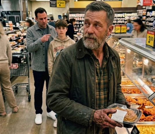 Otac je pokazao na moje ruke pune masnoće i rekao svom sinu da sam neuspjeh — samo nekoliko trenutaka kasnije, sin je počeo potpuno drugačije gledati na mene. Većinu života sam proveo zavarivanjem. Počeo sam odmah nakon srednje škole. Sada sam stajao kraj odjeljka s toplom hranom, pokušavajući odlučiti šta da uzmem za večeru. Gledao sam u tacne pod lampama za grijanje, boreći se da ostanem budan. Upravo sam završio dugih 15 sati smjene. Ruke su mi i dalje bile tamne od masnoće, koliko god sam ih trljao. Odeća mi je mirisala na metal i dim. Znao sam kako izgledam. Ipak, nisam se stidio. Tada sam čuo muški glas. „Pogledaj ga“, rekao je tiho. „To se događa kad ne shvatiš školu ozbiljno.“ Zaledio sam se. „Misliš da je smiješno preskakati časove? Želiš završiti tako? Pokriven prljavštinom, radeći ručne poslove cijeli život?“ Njegov sin nije odmah odgovorio. Stajao sam tamo, gledajući tacne, čeljust stisnuta. „Je li to što želiš?“ upitao je otac. „Ne“, promrmljao je dječak. Nešto mi je zatreperilo u grudima. Mogao sam prići. Rekao nešto. Dokazao mu da griješi. Ali nisam. Uzeo sam kutiju prženog piletine i krenuo ka kasi. Pustio sam da moj rad govori sam za sebe, kao i uvijek. Naravno… završili su pravo ispred mene u redu. Posmatrao sam ih. Lijepa košulja. Dizajnerske patike. Ključevi sjajnog SUV-a. Otac se nikada nije osvrnuo. Ali sin jeste. Neprestano je gledao moje ruke. I u tom trenutku, karma je odlučila pokazati lekciju i ocu i sinu. Nisam to očekivao. ⬇️