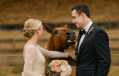 Tokom svadbenog fotografisanja, moj konj je iznenada počeo da rže kad je video mog verenika, a zatim ga je ugrizao — tek kasnije sam shvatila zašto…