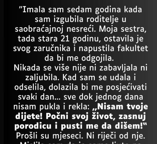 “Imala sam sedam godina kada sam izgubila roditelje…”