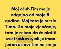 Moj očuh Tim me je odgajao otkad sam imala 8 godina, jer je moj otac često bio odsutan zbog posla. Moj tata je oduvijek mrzio Tima