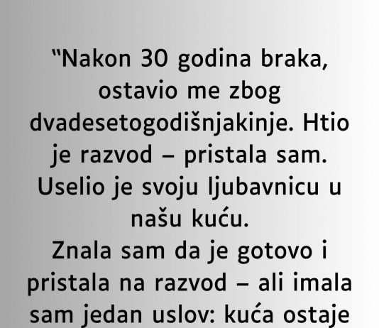 Nakon 30 godina braka, ostavio me zbog dvadesetogodišnjakinje …